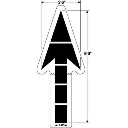 NEWSTRIPE. Newstripe Large Federal Straight Arrow, 1/8in Thick, PolyTough, Plastic, White 10000206